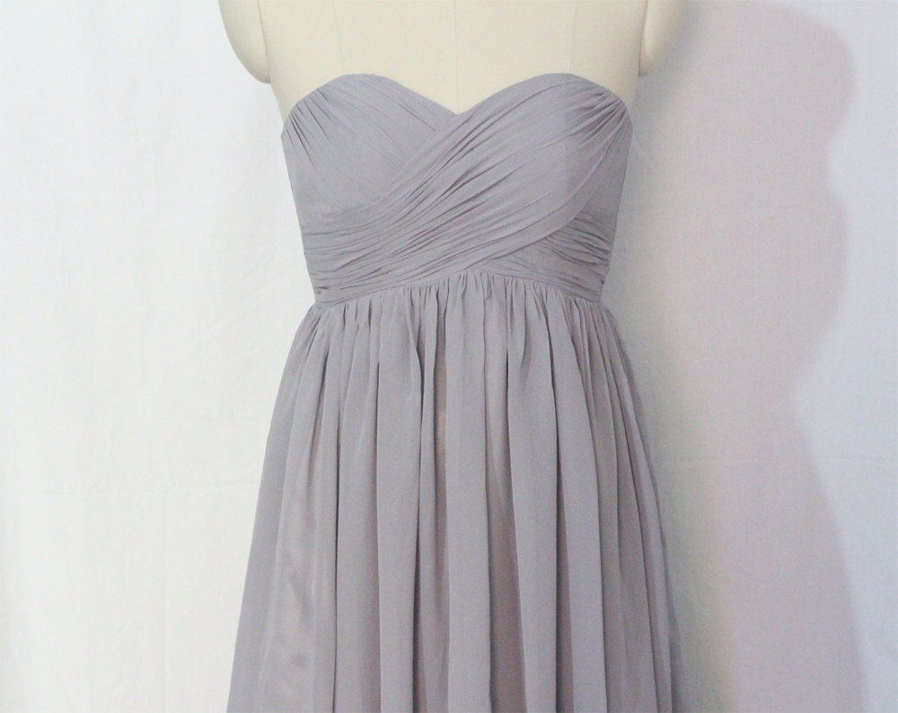 Gray Floor Length Bridesmaid Dresses 7