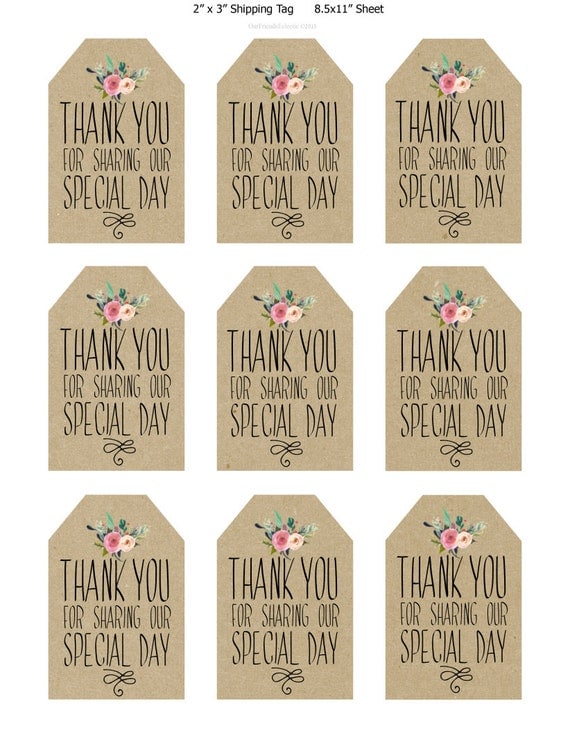 Editable Free Printable Wedding Favor Tags Template Printable Templates