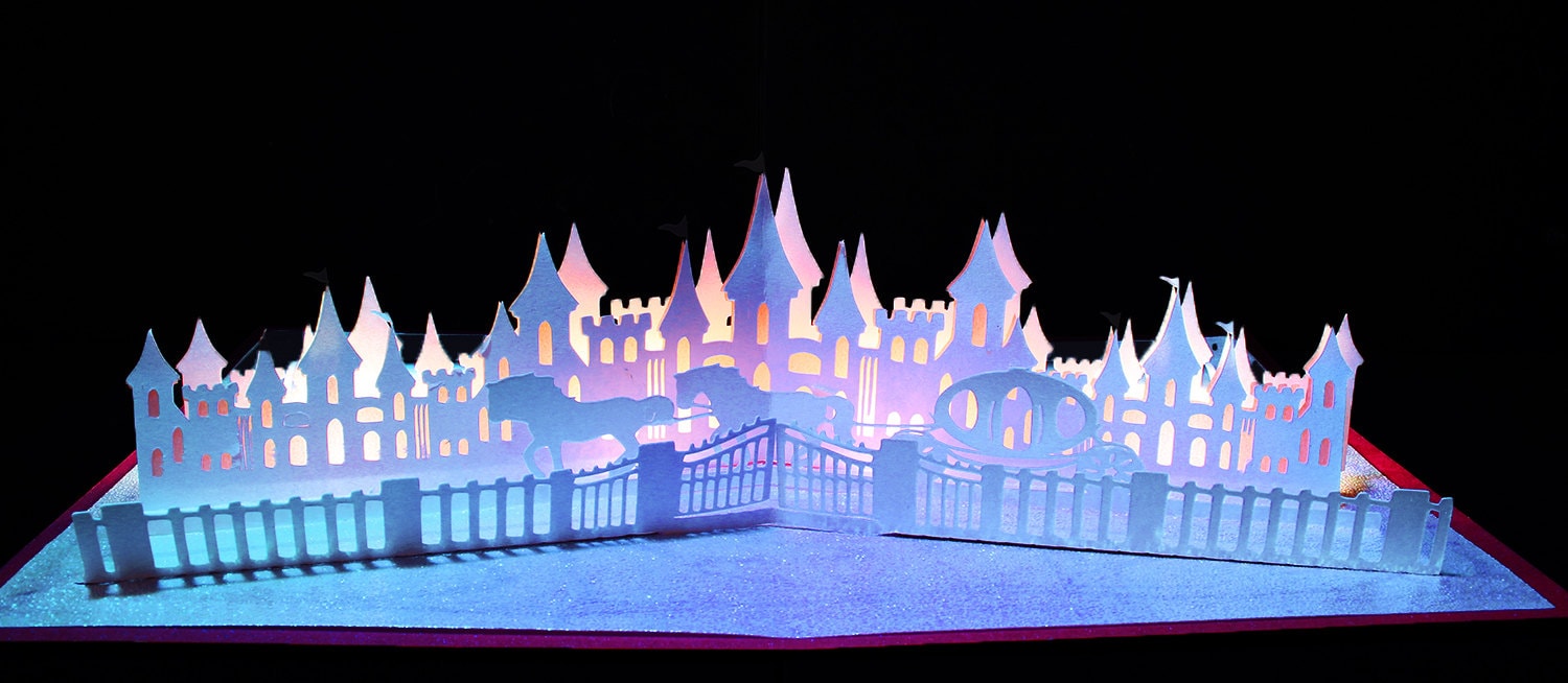 Download 3D SVG PDF Pop up layered card Magical Castle