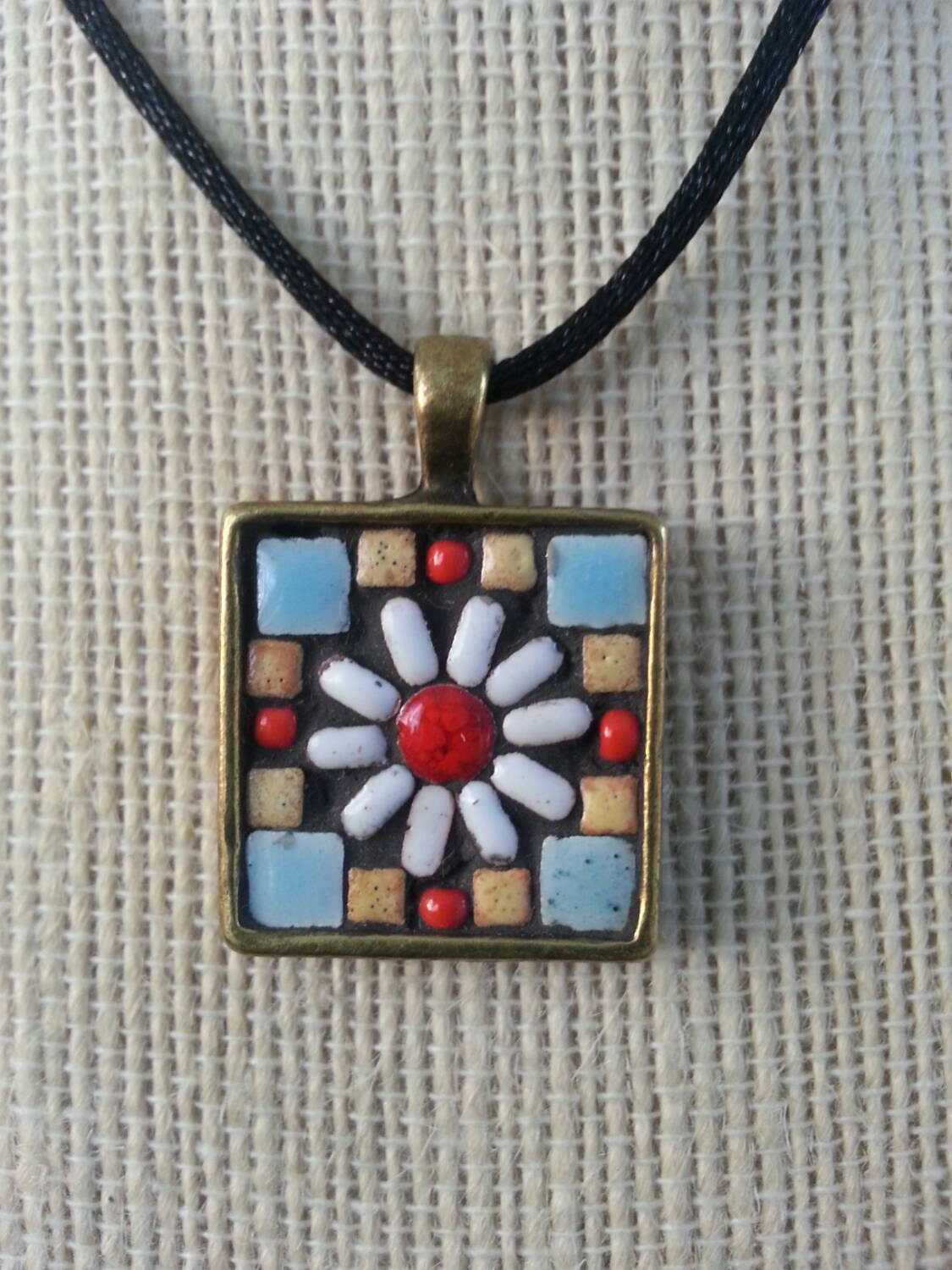 Handmade mosaic pendant / necklace