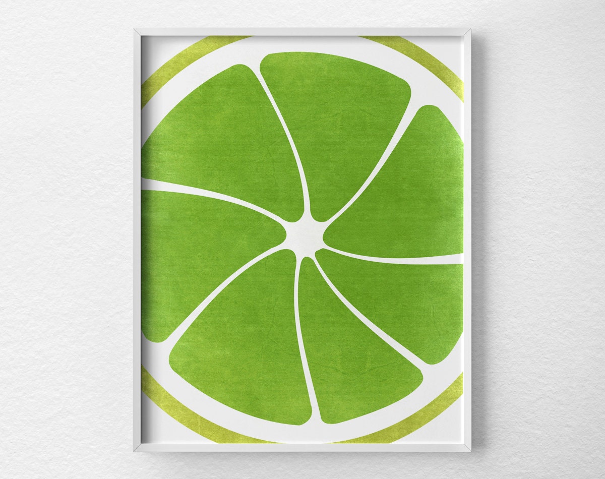 Lime Print Citrus Print Citrus Decor Fruit Kitchen Art