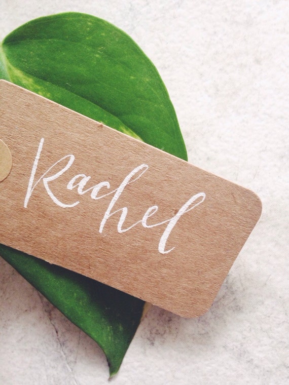 Kraft Handwritten Name Tags // Place Cards // Gift by WillowWynnCo