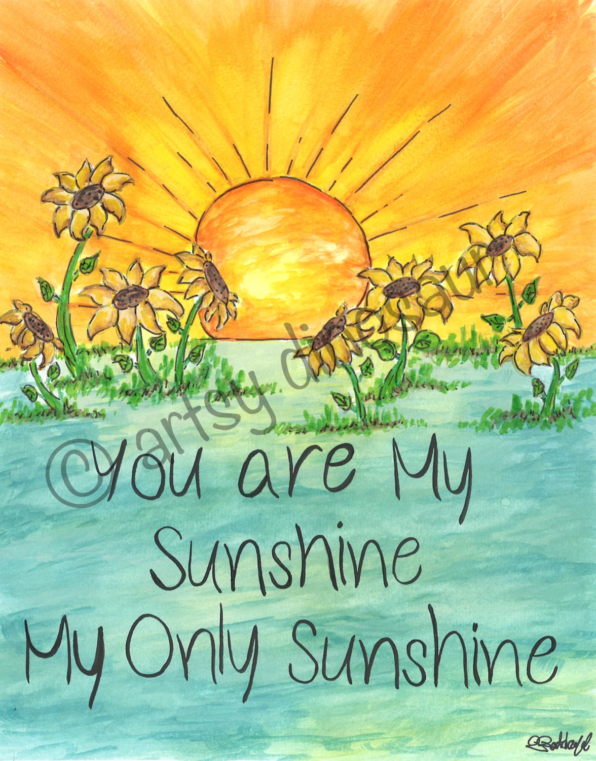 You Are My Sunshine My Only Sunshine Nursery By ArtsyDinosaur