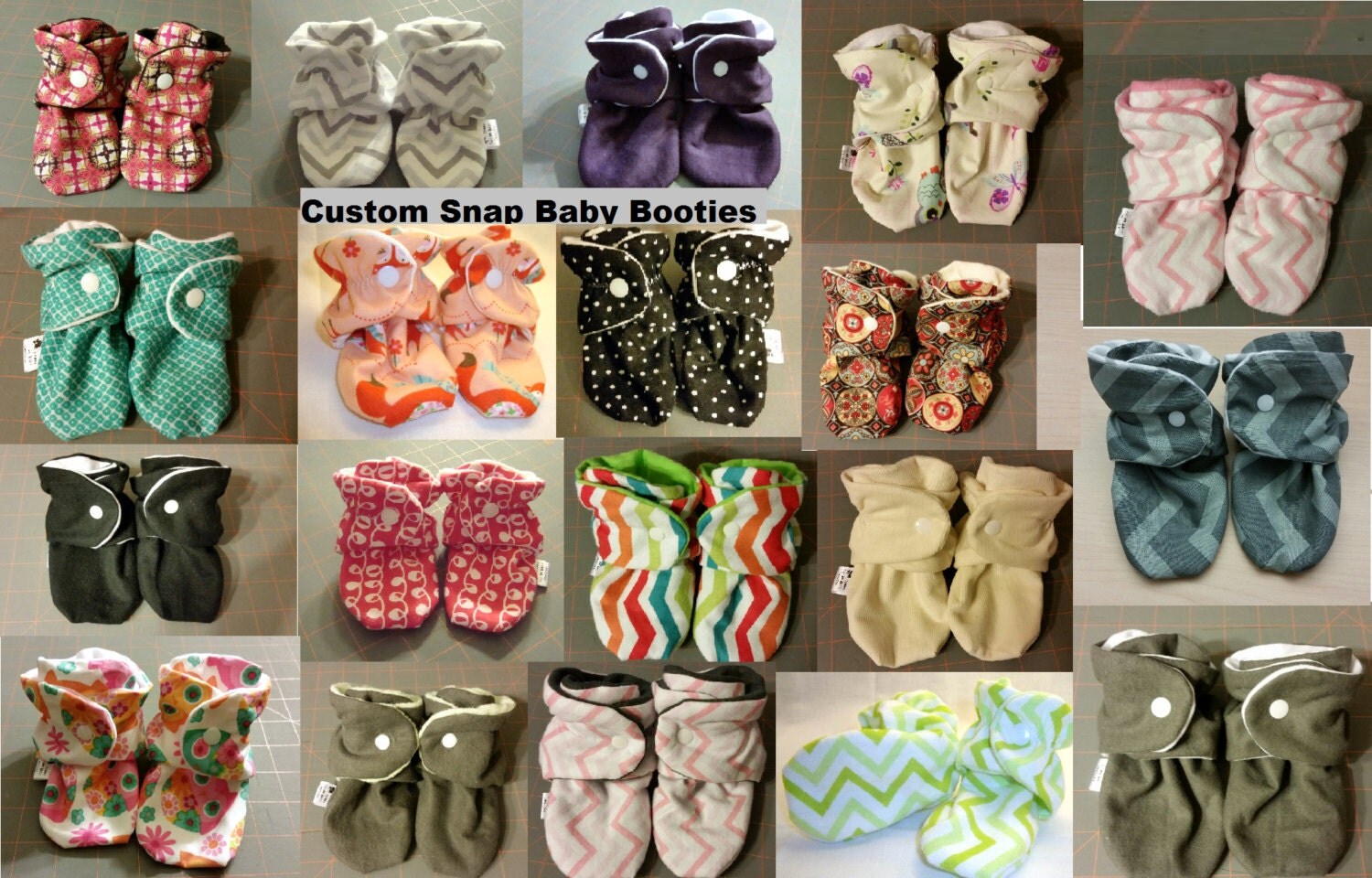 Baby Booties Snap On Custom colors and prints. by TreesHugMeBack