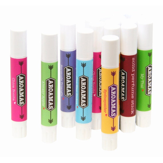 3 Solid Perfume Sticks YOU CHOOSE / Handmade travel by AROAMAS