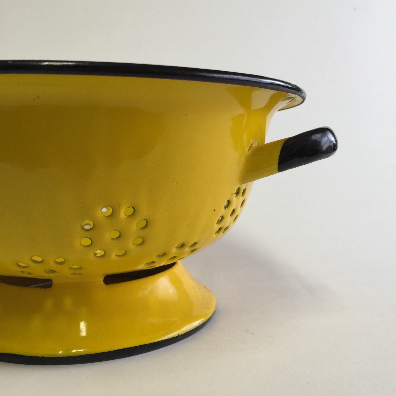 Yellow Enamal Colander by BrownSugarAntiques on Etsy