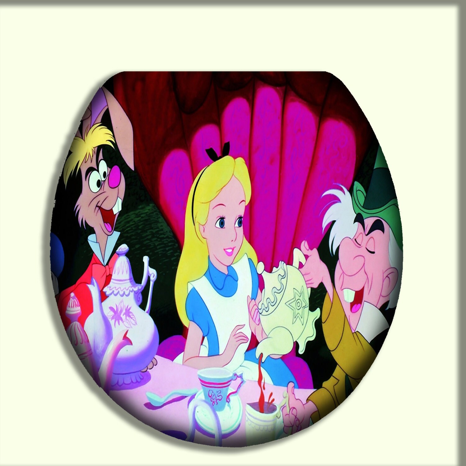 Alice In Wonderland Tea Party Toilet Seat by CityDwellersBoutique