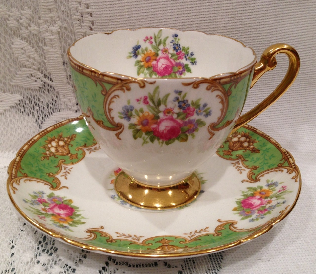 Vintage English SHELLEY Fine Bone China Tea Cup & by CupsAndRoses