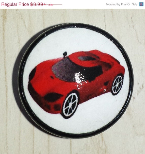 Red Race Car Dresser Drawer Knob Childrens by WallpaperYourWorld