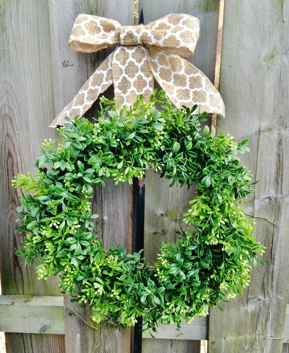 Outdoor Boxwood Wreath Faux Boxwood Wreath By Theflirtyfeather 