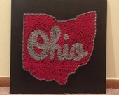 Script Ohio String Art, Ohio State Buckeyes String Art