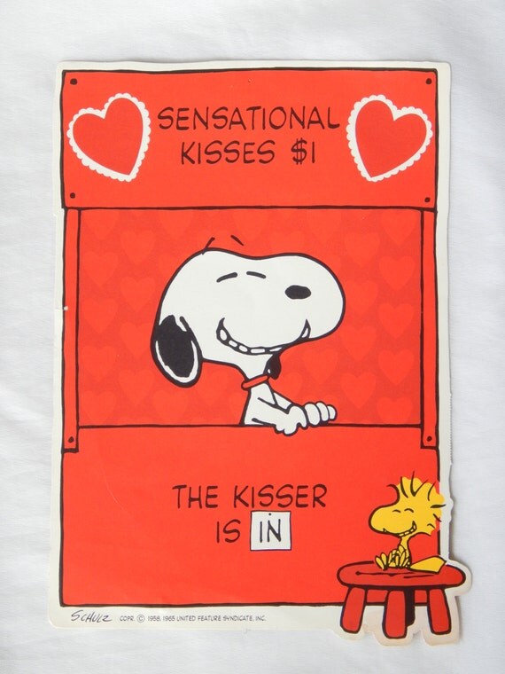 Items similar to Vintage Valentine Snoopy And Woodstock ...
