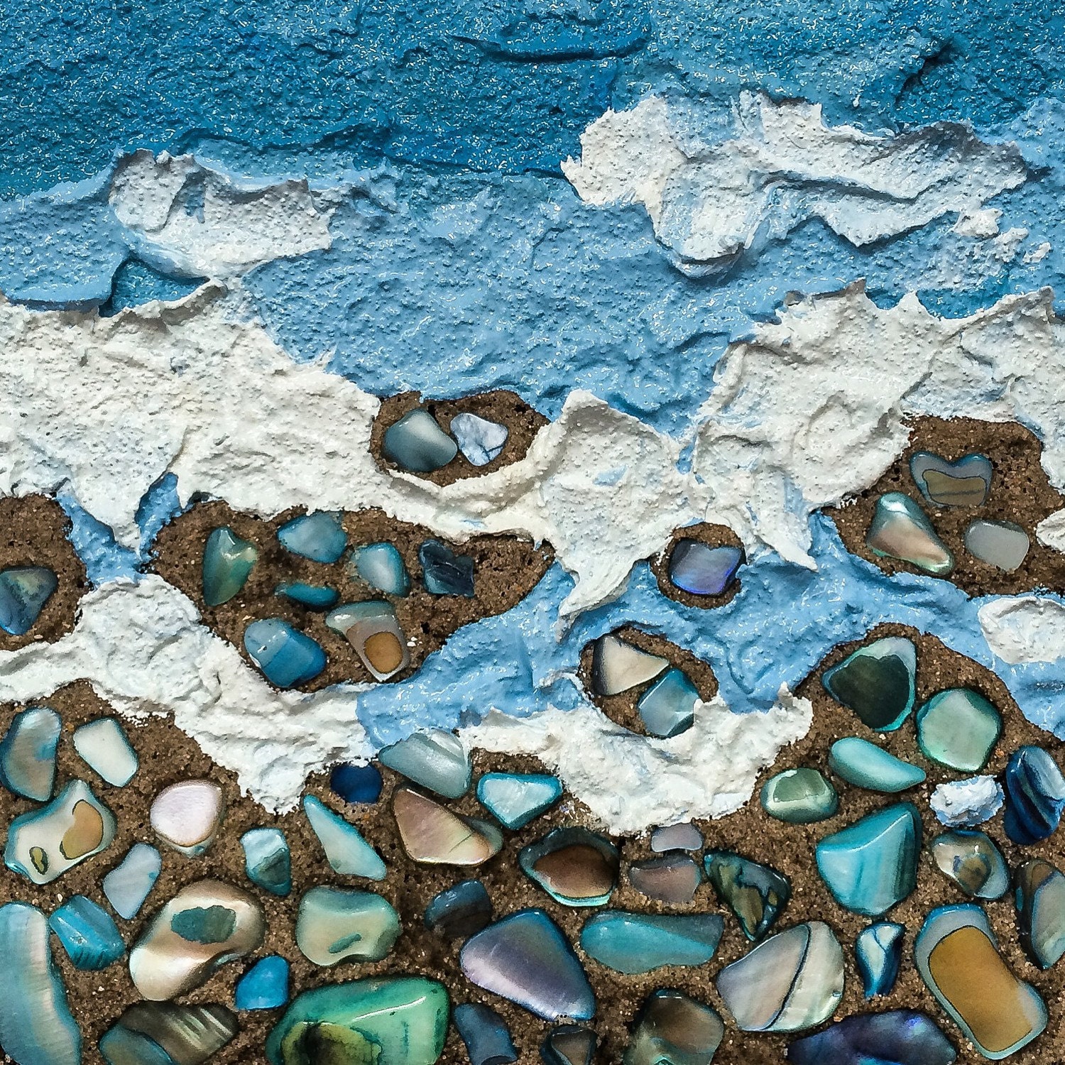 Mini Art Mixed Media Beach Inspired Scene with by ArtNookGallery