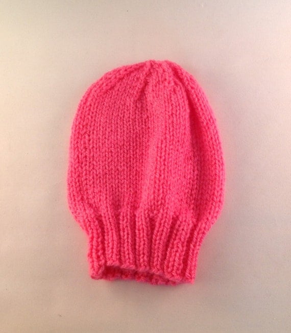 Items similar to Hand-knitted Newborn Hat - Hot Pink on Etsy