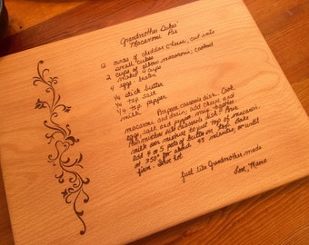 GRANDMOTHERS HANDWRITTEN RECIPE Cutting Board Personalized Handwritten Cutting Board