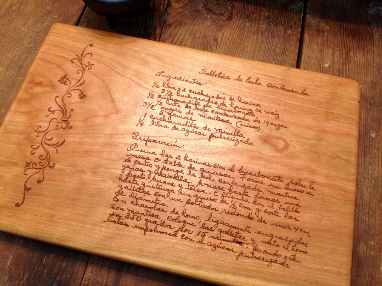 GRANDMOTHERS HANDWRITTEN RECIPE Cutting Board Laser