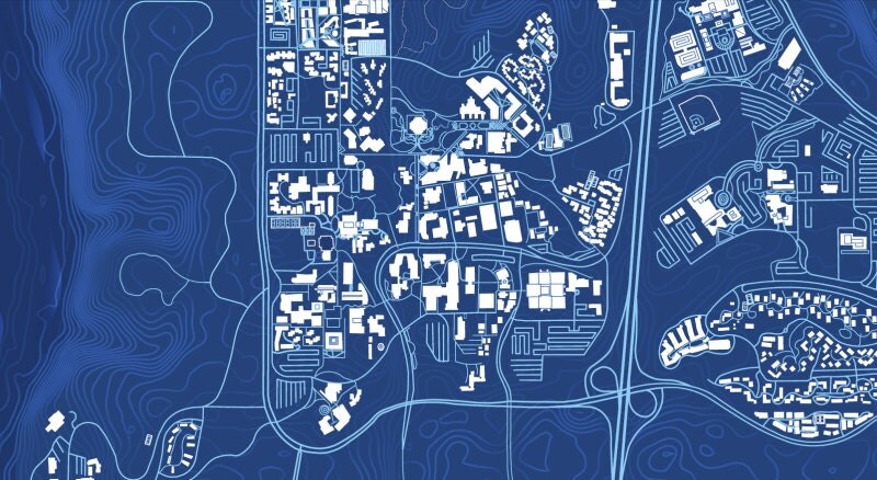 UC San Diego Map Art Scripps Institution UCSD map by Artalytics