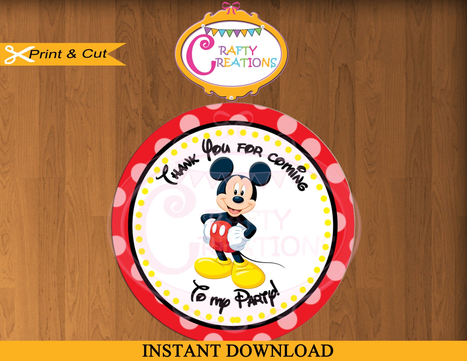 printable mickey mouse stickers favor tag party tags thank