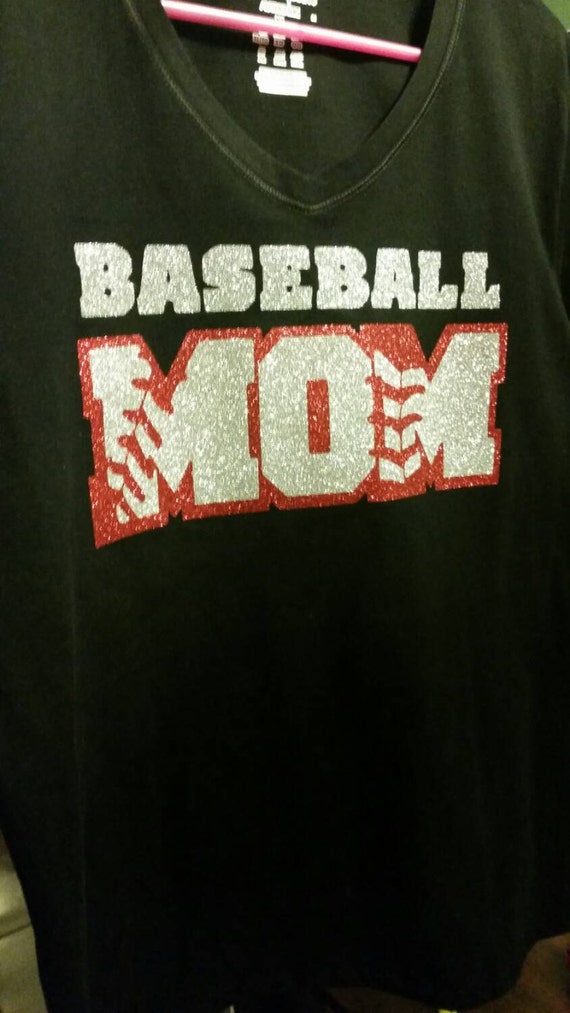 Items similar to Baseball Mom glitter bling shirt Custom color shirt on