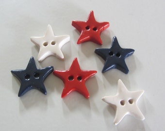 White star buttons | Etsy