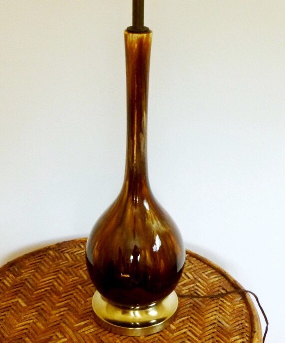 Drip Glaze Table Lamp Large Vintage Mid by ScoopsVintageModern