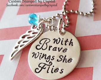 With Brave Wings She Flies Necklace