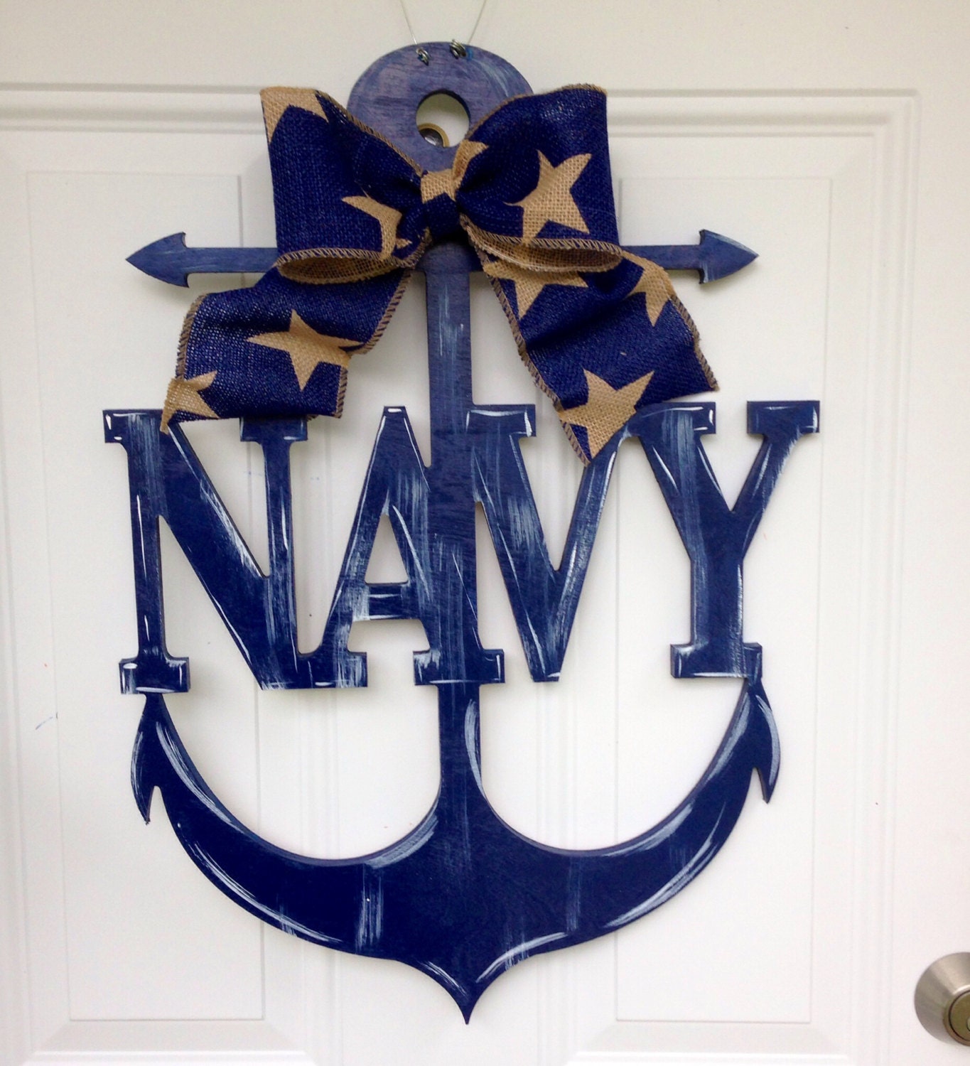 Anchor door hangernavy Anchor door by Furnitureflipalabama on Etsy