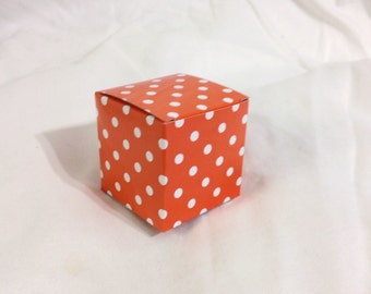 Items similar to Aqua Polka Dot Favor Boxes, Containers or Storage ...