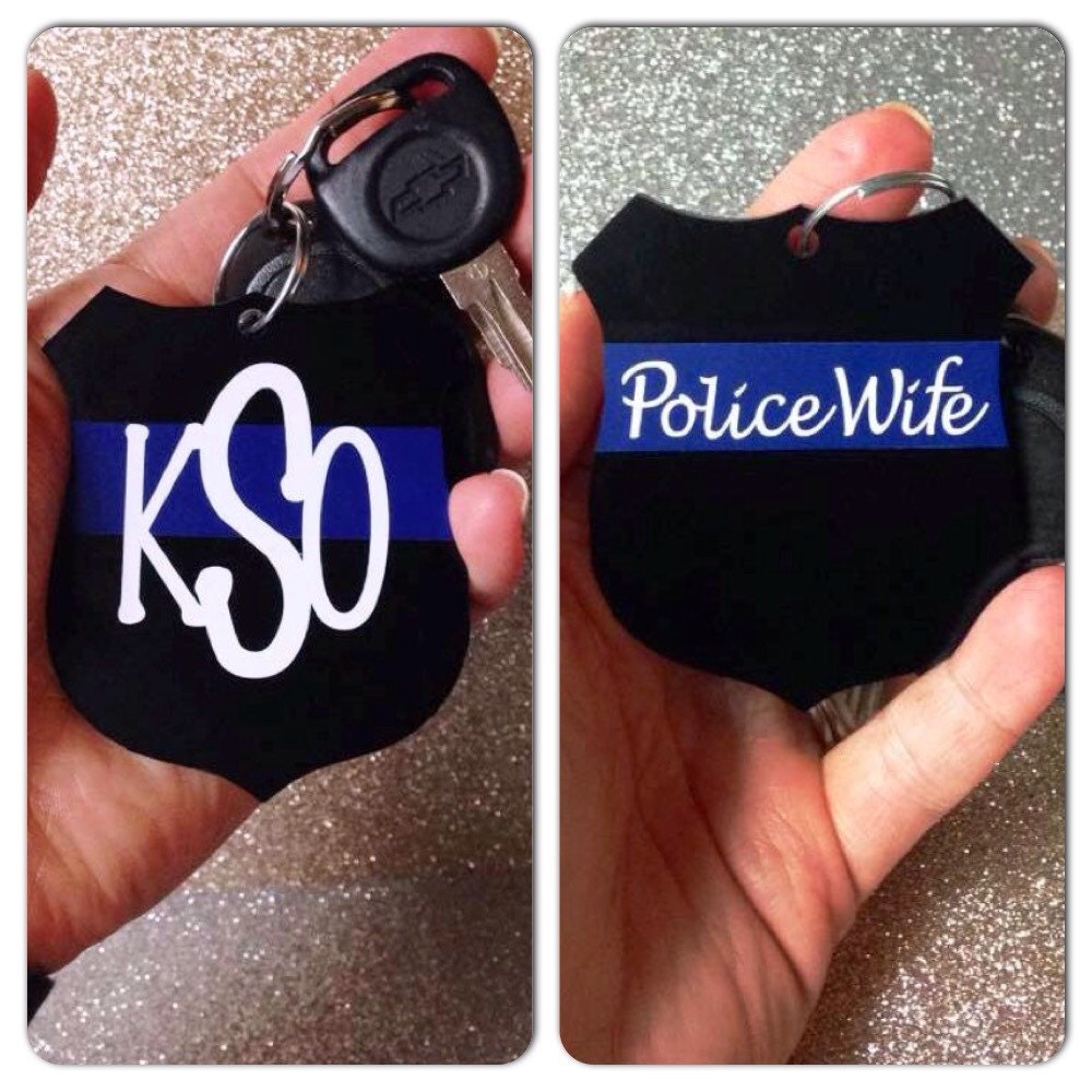 Police Badge Keychains single side by SweetTeaandBiscuits on Etsy