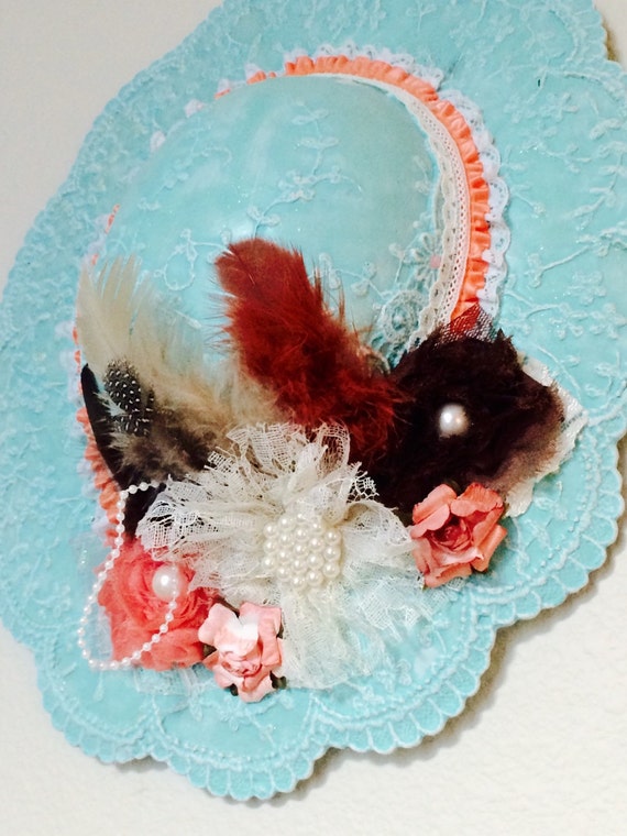 Items similar to Ceramic Lace Wall Hanging Hat, Ceramic Hat, Antique