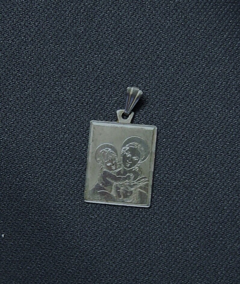 Art Deco Sterling silver Madonna with child charm pendant hallmarked ...
