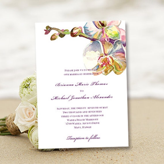 Printable Wedding Invitation Template Orchid