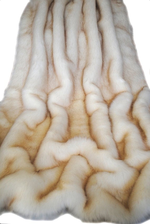 Exquisite Arctic Fox Faux Fur Throw/Blanket White by ChateauStyle