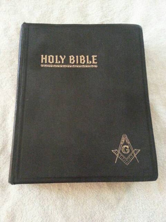 Leather Holy Bible Masonic Edition Copyright by VintageEstates09