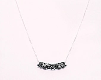 Sterling Silver Tube Necklace