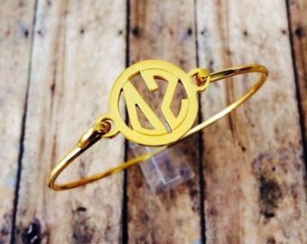 Delta Zeta Monogram Style Bangle Bracelet | Sorority Bracelet | Delta Zeta Bracelet | DZ Bracelet | Delta Zeta Jewelry | Deezee Bracelet