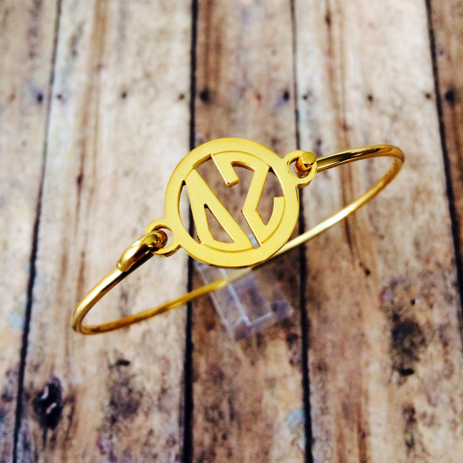 Delta Zeta Monogram Style Bangle Bracelet Sorority Bracelet
