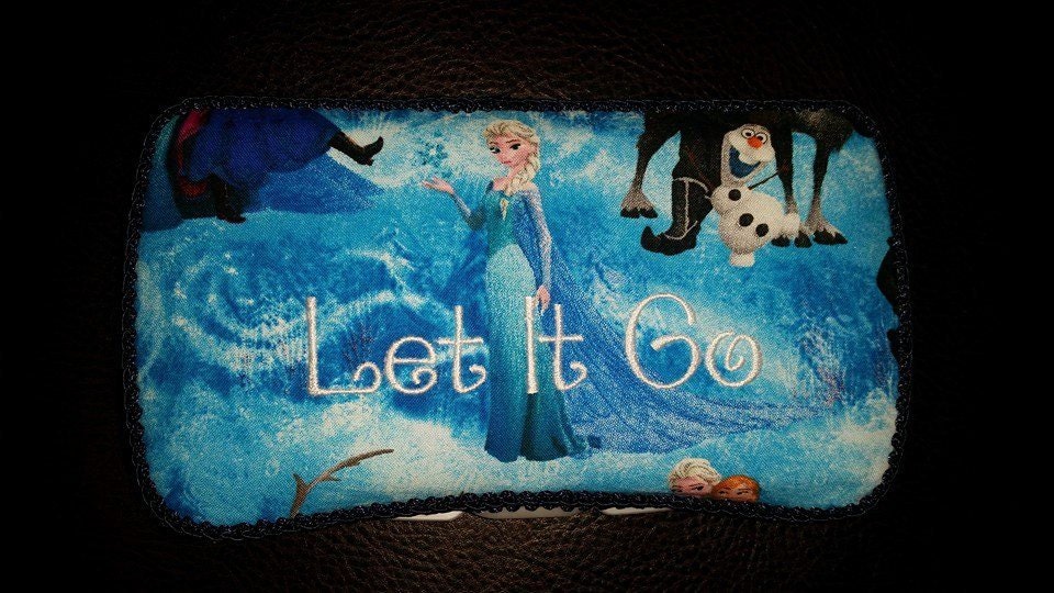 Custom Huggies Wipe case Frozen theme Elsa and Anna Olaf Let it Go or personalized with a name add a bow