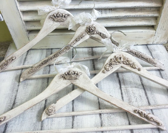 Personalized wedding shabby chic hangers by CottageVintageShabby