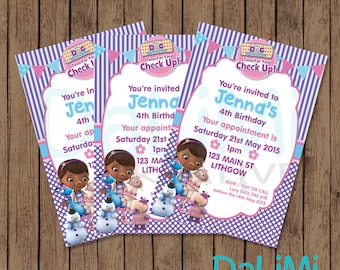 4 x 6 inch Doc McStuffins Invitation - Doc McStuffins Birthday Invitation - Doc McStuffins Party - Doctor Invitation - Printable Invitation
