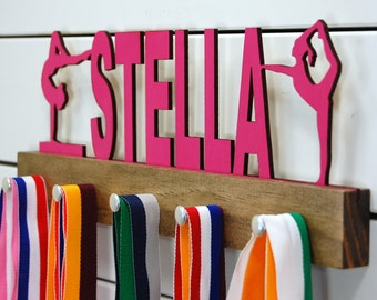 Personalized Gymnastics Medal Holder Display- 12 or 20 inch