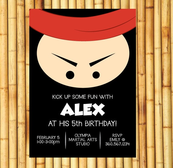 Ninja Birthday Party Invitation Ninja Birthday Party Invite