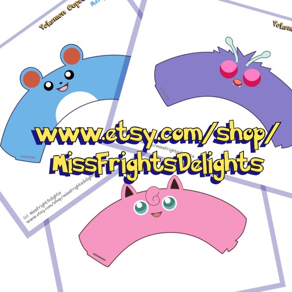 Pokemon Inspired Cupcake Wrappers Instant Download Printable