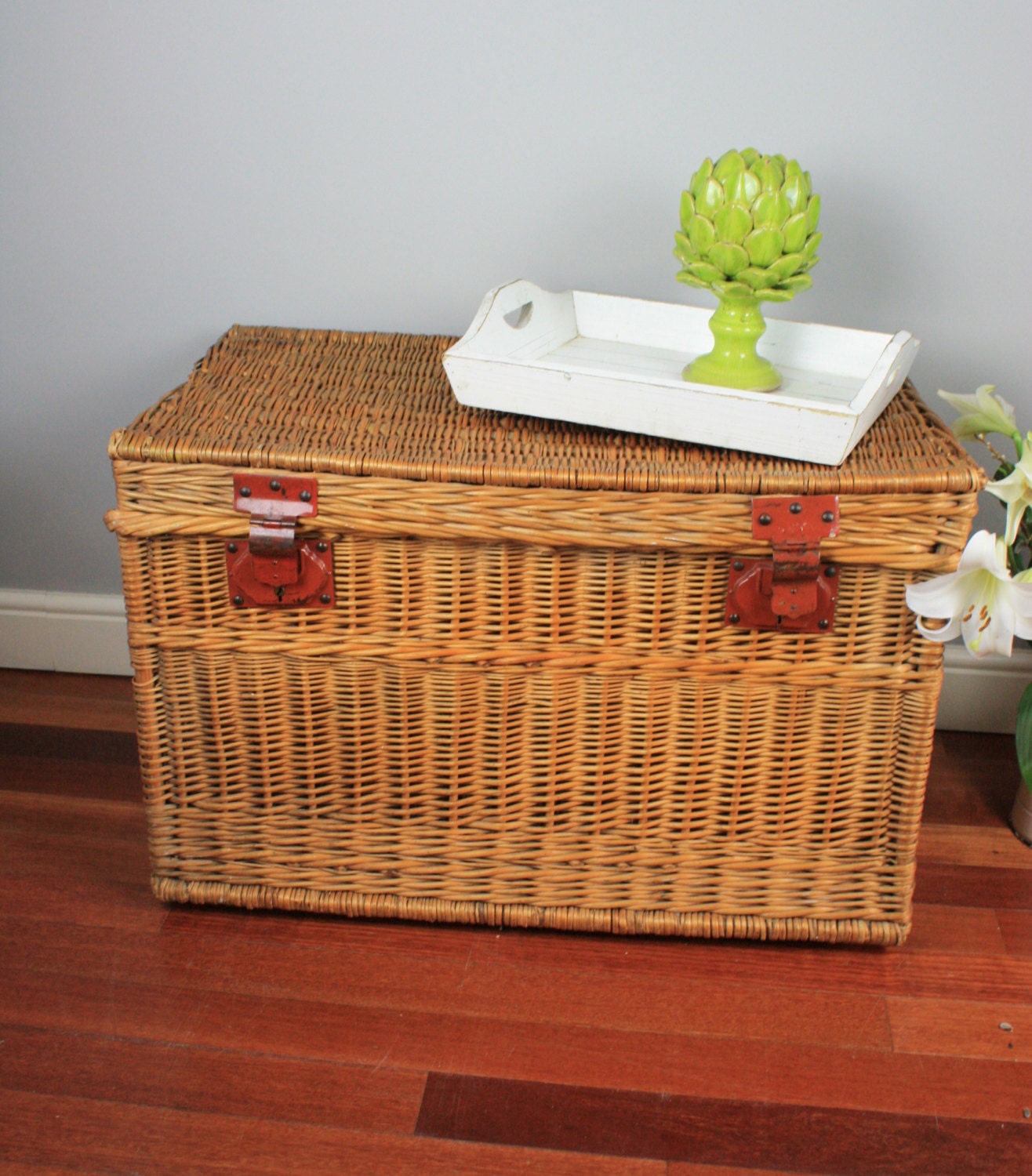 French Wicker Blanket or Linen Basket