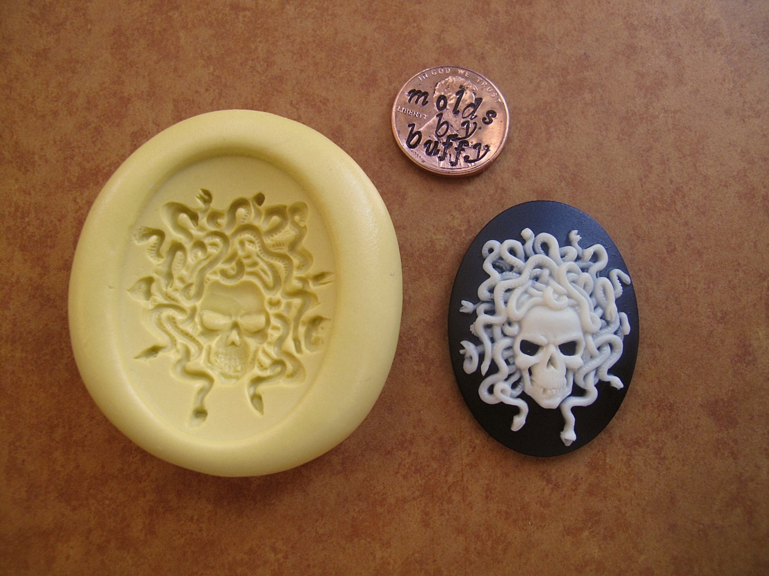 Silicone Mold Skull Cameo Jewely Making Esin Polyme Clay