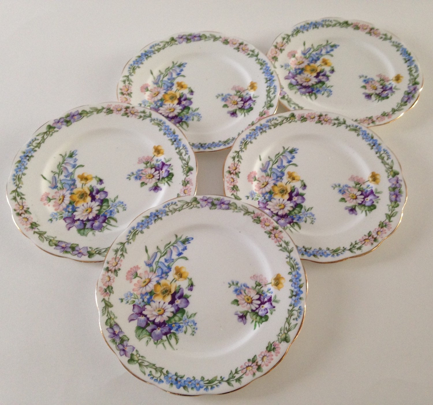 Set of 5 Roslyn 6″Plates Made in England – Haute Juice