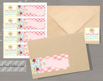 Items Similar To Geometric Monogrammed Wrap Around Address Label Pdf Template Printable On Etsy Wrap Label Template