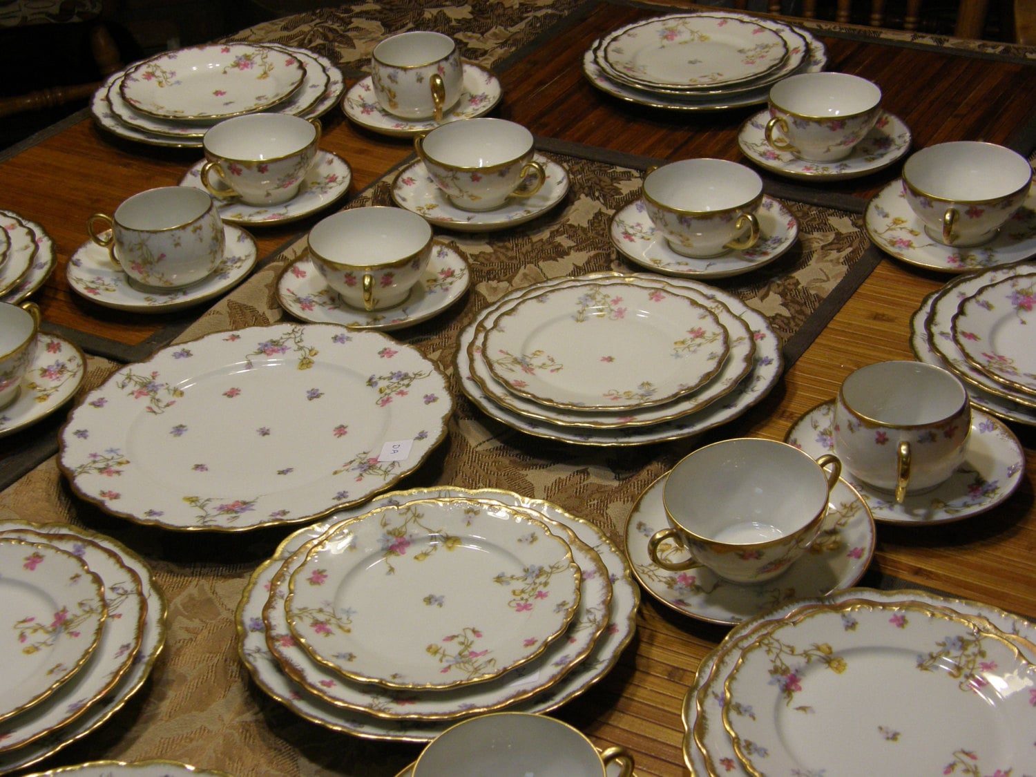 Stunning Limoges China Set Elite Works BAWO DOTTER Luncheon