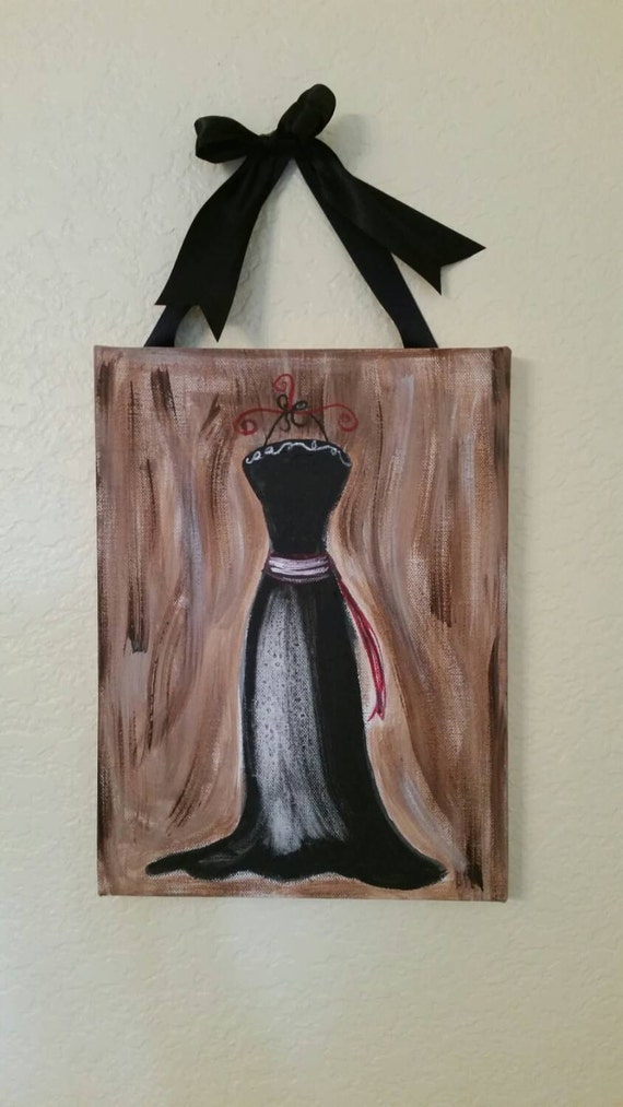 Little Black Dress canvas painting by EmilysEverAfter on Etsy