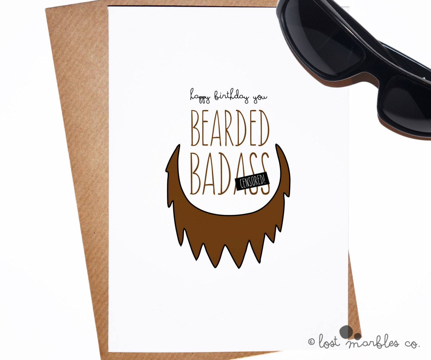 Beard Birthday Card Beard Appreciation Funny by LostMarblesCo